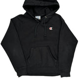 Champion Reverse Weave Hoodie - Small Black Cotton