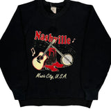 Nashville Music City, U.S.A. Anvil Graphic Sweatshirt - Small Black Cotton