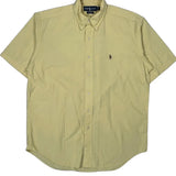 Blake Ralph Lauren Short Sleeve Shirt - Medium Yellow Cotton