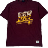 American Eagle Graphic T-Shirt - Large Burgundy Cotton