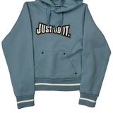 Just Do It Nike Spellout Hoodie - Medium Blue Cotton