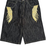 Evolution Graphic Denim Shorts - 34W 13L Dark Wash Cotton Blend