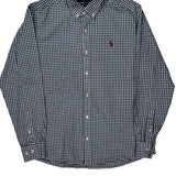 Ralph Lauren Checked Shirt - XL Blue Cotton