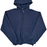 Russell Athletic Hoodie - Large Navy Cotton