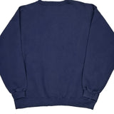 90S Blank Gildan Sweatshirt - Large Navy Cotton Blend