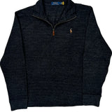 Polo By Ralph Lauren 1/4 Zip - Large Gray Cotton Blend