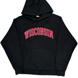 Wisconsin Champion College Hoodie - Large Black Cotton