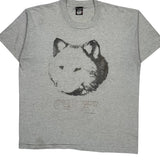 Single Stitch Screen Stars T-Shirt - XL Gray Cotton Blend