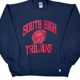 South High Trojans Russell Athletic College Sweatshirt - XL Navy Cotton