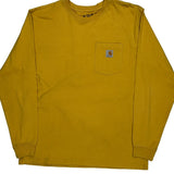Original Workwear Carhartt Long Sleeve T-Shirt - Large Yellow Cotton