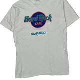 San Diego, Made In USA Hard Rock Cafe Graphic T-Shirt - Large White Cotton