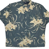Berkley Polo By Ralph Lauren Floral Hawaiian Shirt - XL Blue Cotton Blend