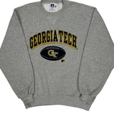 Made In USA Russell Athletic Georgia Tech Sweatshirt - Large Grey Cotton