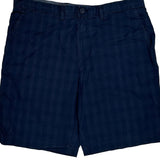 Tommy Hilfiger Checked Chino Shorts - 36W 10L Navy Cotton