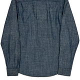 Carhartt Collarless Shirt - Small Blue Cotton