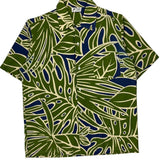 Malihini Floral Hawaiian Shirt - Large Blue Cotton