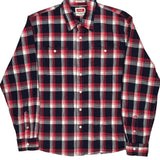 Wrangler Checked Flannel Shirt - XL Navy Cotton