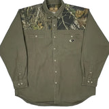 Mossy Oak Camo Flannel Shirt - XL Green Cotton