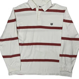Chaps Ralph Lauren Striped Rugby Shirt - XL White Cotton