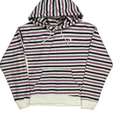 Reverse Weave Champion Striped Hoodie - Medium Multicoloured Cotton