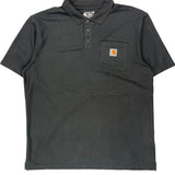 Carhartt Tall Polo Shirt - Large Black Cotton