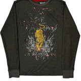 Tiger Graphic Mecca Long Sleeve T-Shirt - Large Yellow Cotton