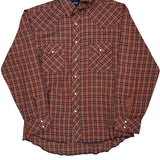 Wrangler Checked Flannel Shirt - Large Blue Cotton