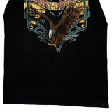 Eagle Print Harley Davidson Graphic Vest - Medium Black Cotton