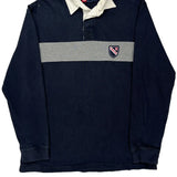 Chaps Ralph Lauren Striped Rugby Shirt - Medium Gray Cotton