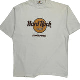 Hard Rock Cafe Graphic T-Shirt - XL White Cotton