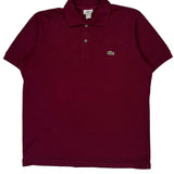 Lacoste Polo Shirt - Medium Burgundy Cotton