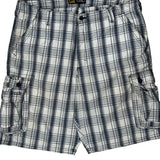 Lee Checked Cargo Shorts - 38W 11L Blue Cotton