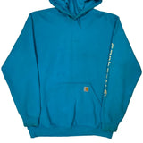Carhartt Spellout Hoodie - XL Blue Cotton