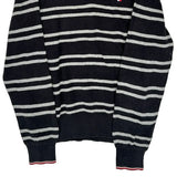 Tommy Hilfiger Striped 1/4 Zip - XS Grey Cotton