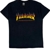 Thrasher Graphic T-Shirt - Medium Black Cotton