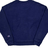 Reverse Weave Champion Spellout Sweatshirt - Medium Navy Cotton Blend