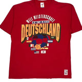 Single Stitch Deutschland Artex Graphic T-Shirt - XL Red Cotton