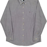 New York Fit Tommy Hilfiger Striped Shirt - Large Black & White Cotton