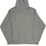 Reverse Weave Champion Spellout Hoodie - Large Grey Cotton