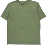 Carhartt T-Shirt - Large Green Cotton