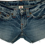 True Religion Mini Denim Shorts - 30W US 2 Blue Cotton