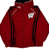 Age 2 Adidas Wisconsin Track Jacket - 2XS Red Polyester