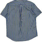 Nautica Striped Short Sleeve Shirt - Large Yellow Cotton