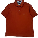 Tommy Hilfiger Polo Shirt - Large Red Cotton