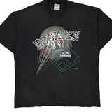 Single Stitch Colorado Rockies Hanes Graphic T-Shirt - XL Black Cotton