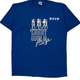 American Cancer Society Jerzees Single Stitch T-Shirt - Large Blue Cotton