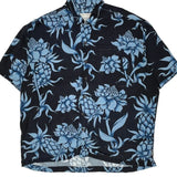 Quiksilver Floral Hawaiian Shirt - Large Blue Cotton