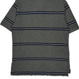 Nautica Striped Polo Shirt - Large Grey Cotton