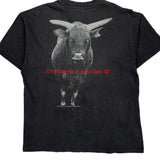 Single Stitch Bull Graphic Hanes Graphic T-Shirt - XL Black Cotton