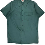 Dickies Short Sleeve Shirt - Large Green Cotton